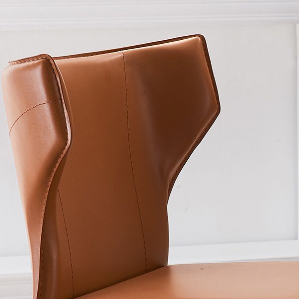 Sillas laterales de cuero modernas para interiores y exteriores, silla con respaldo sólido
