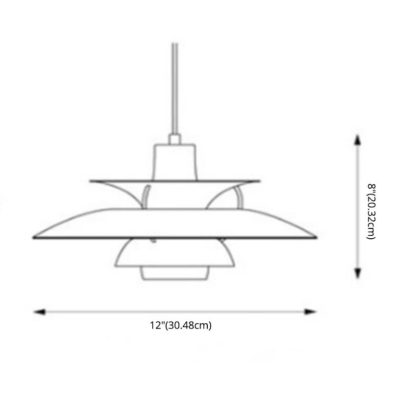 Lámpara colgante de sombra de platillo volador nórdico moderno 1 lámpara de colgación de luz para sala de estar