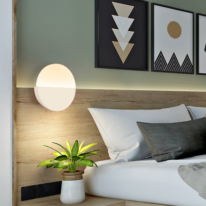 Circle Wall Light Contemporary Acrylic 1 Light Wall Mount Lighting for Bedroom