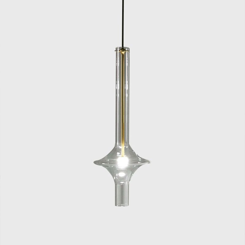 Langwerpige eetkamer hanger lichte kit glas 1-licht moderne stijl hanglamp