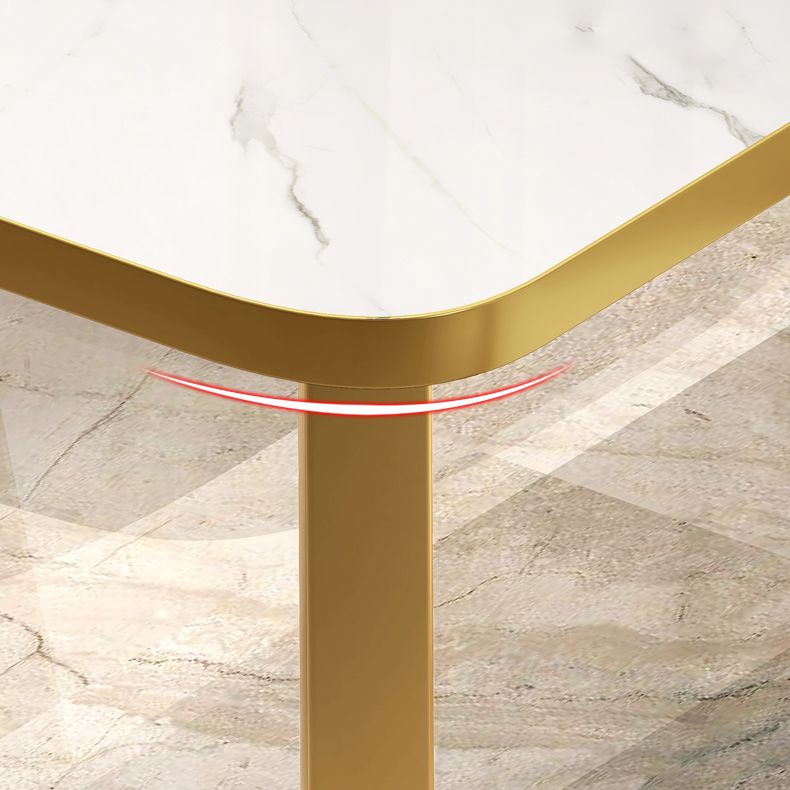 Standard Sintered Stone Top Dining Set with 2 Gold Metallic Legs for Dining Furniture