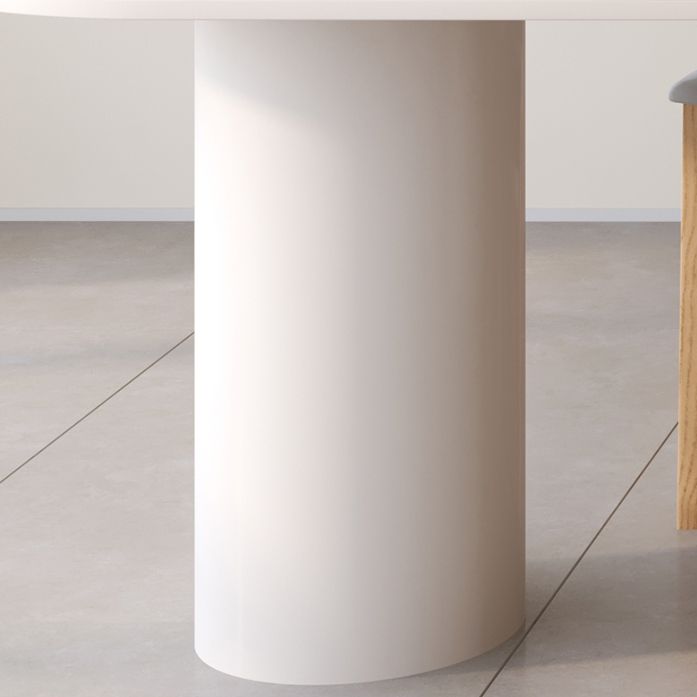 White Stone Top Dinette Table Modern Free Form Indoor Dining Table