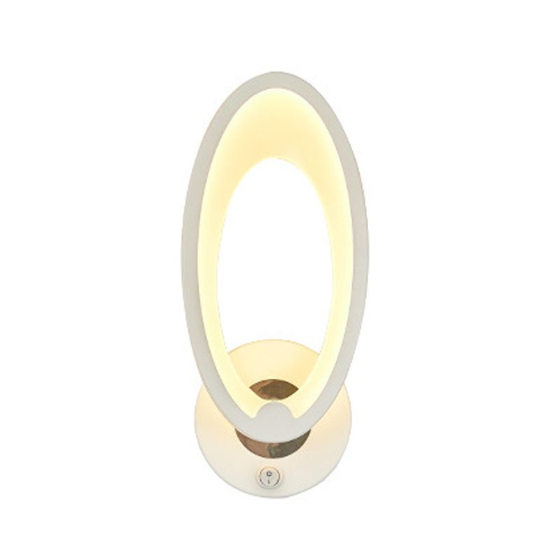 Contemporary Style Geometric Wall Mounted Lamps Metal 1 Light Wall Mounted Lights in White