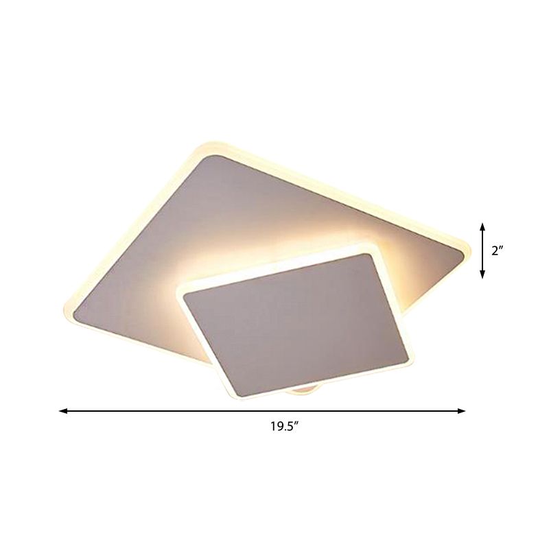 16"/19.5" Overlapping Creative Flush Mount Light Modern Acrylic Round/Square/Triangle Flush Mount
