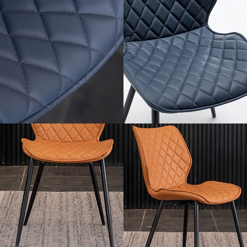 Upholstered Dining Chairs Wingback Side Chair with Metal Legs