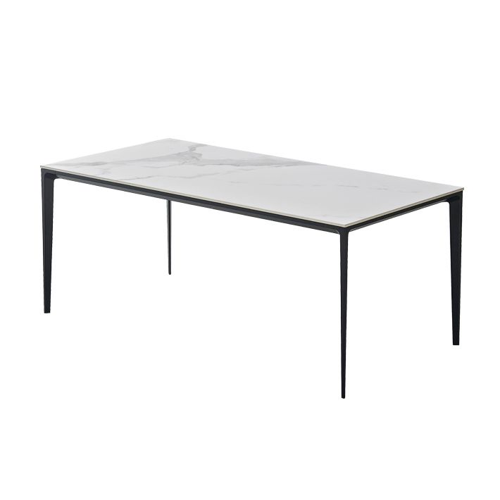 Contemporary Rectangle Shape White Dining Set Sintered Stone Standard Dining Set for Kitchen