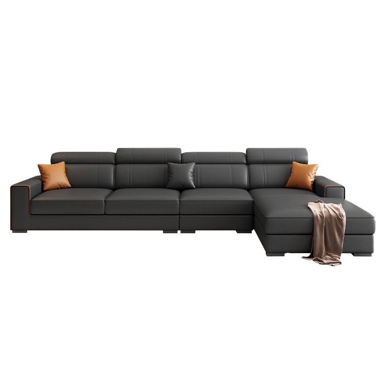 Scandinavian Dark Gray Stationary Square Arm Slipcovered Sofa