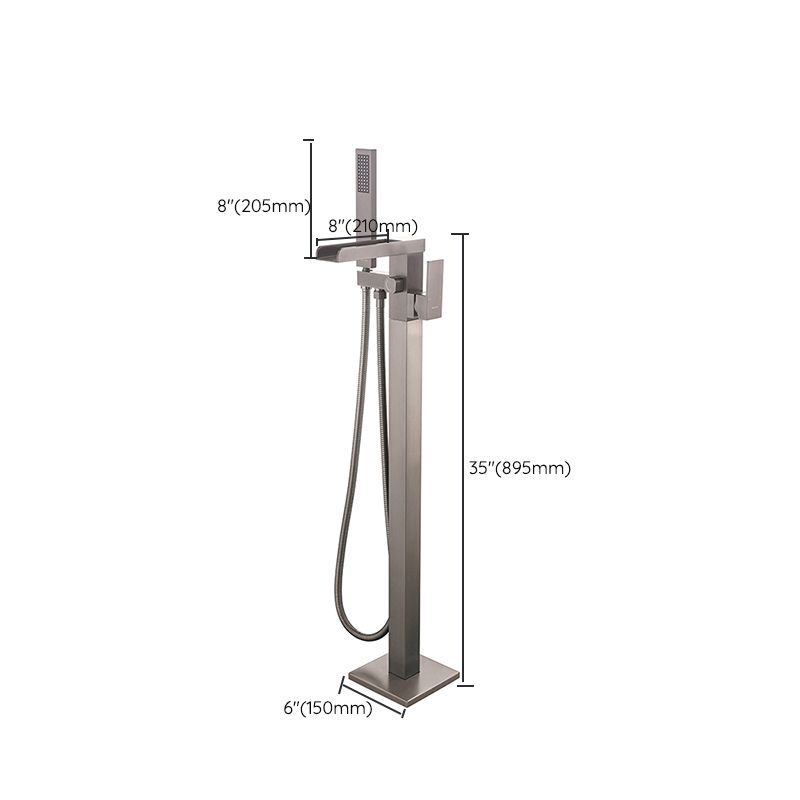 Floor Mounted High Arc Freestanding Tub Filler Copper Freestanding Tub Filler Trim