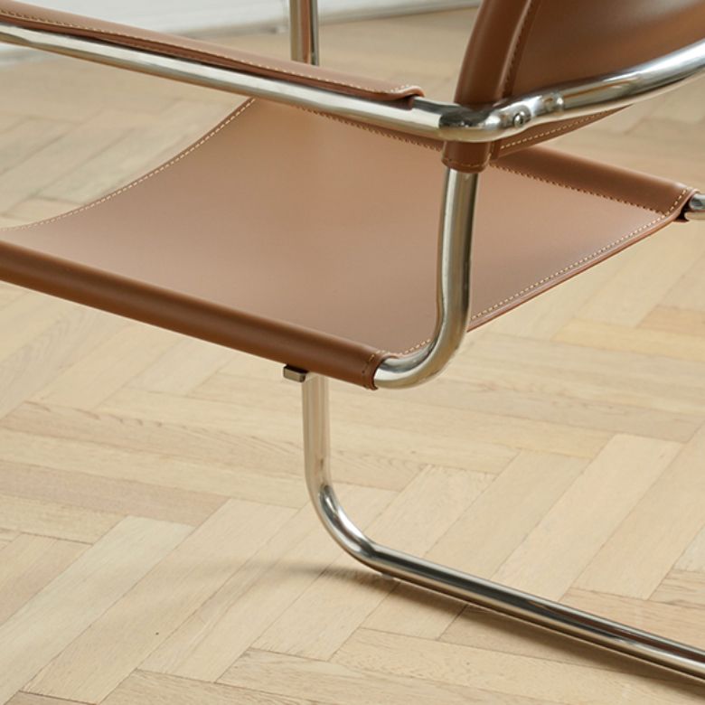 Industrial Arm Chair Modern Leather Indoor Dining Chair for Home