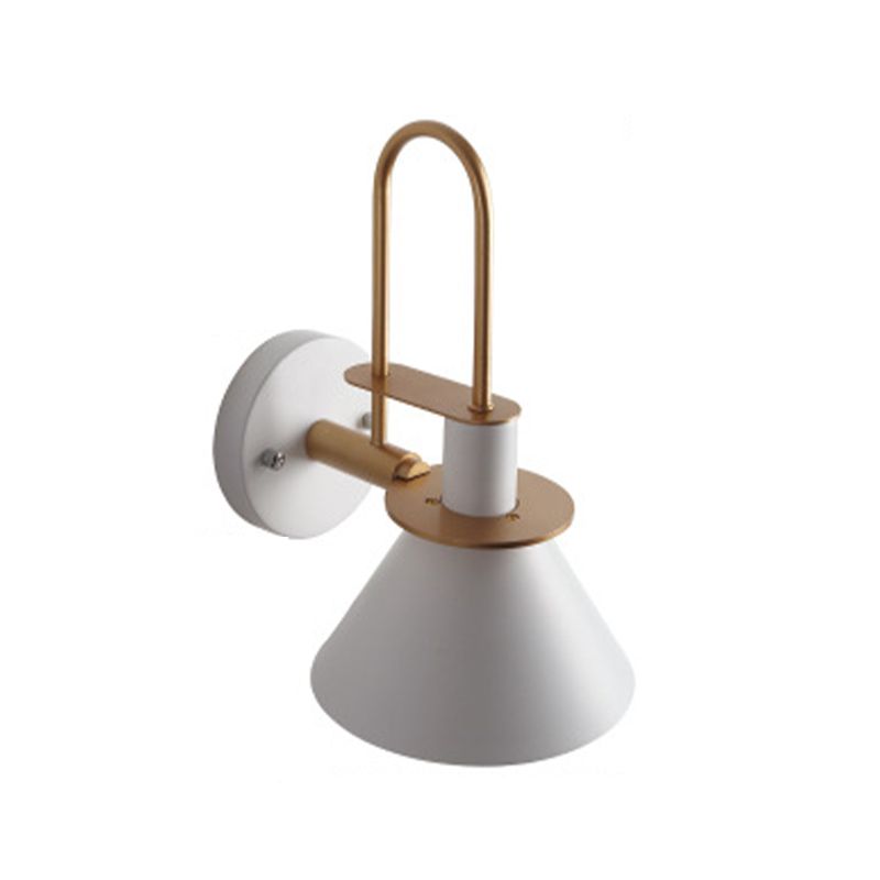 Nordic Style Iron Wall Light Colorful Cone Shape Wall Lamp for Living Room