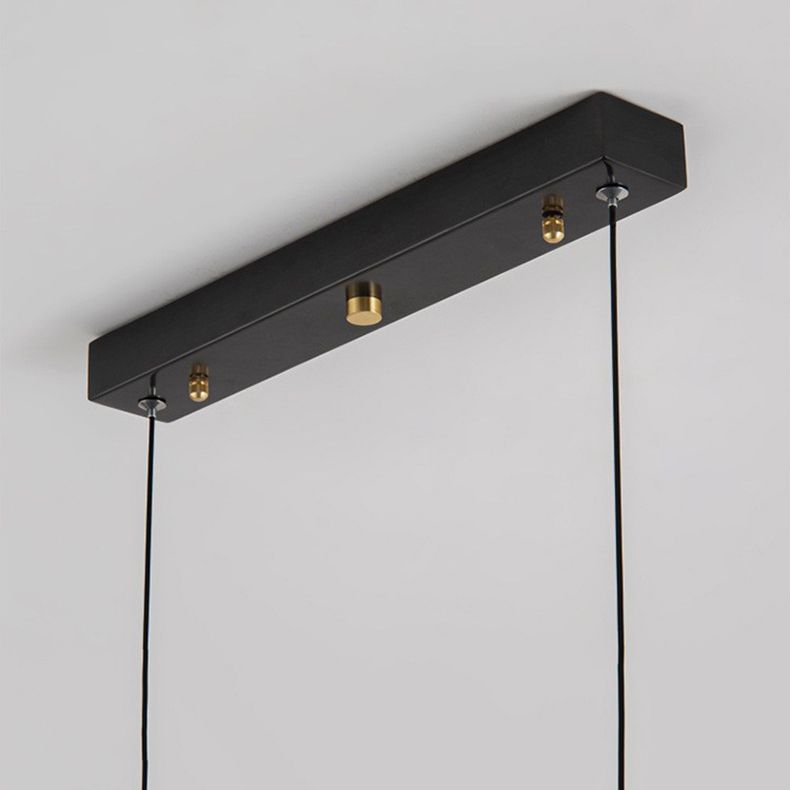 Multiple-Light Rectangular Island Pendant Modern Glass Island Lighting