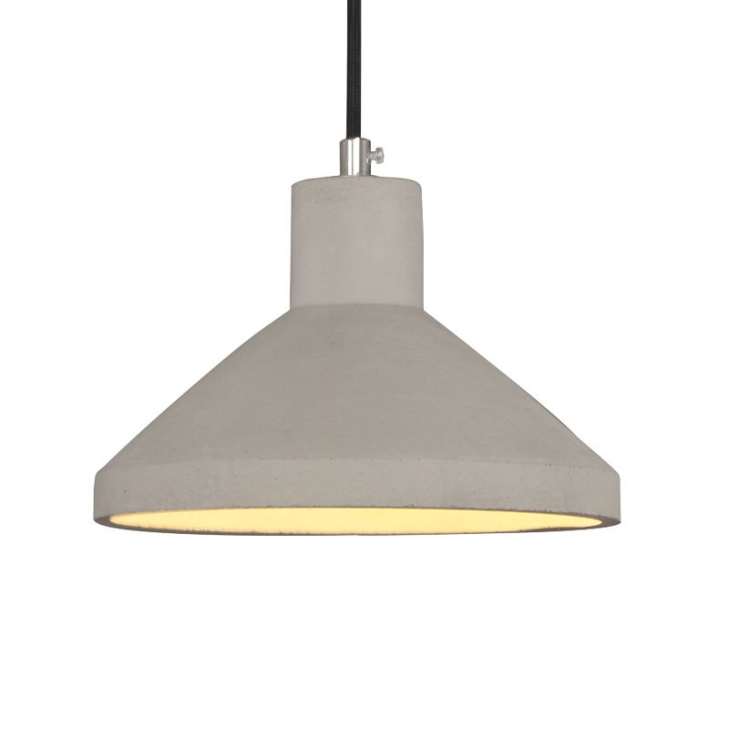 Breites Flare Coffee House Anhänger Lampe Antiquierzement 1-Fulbgrau Hanging Light Kit