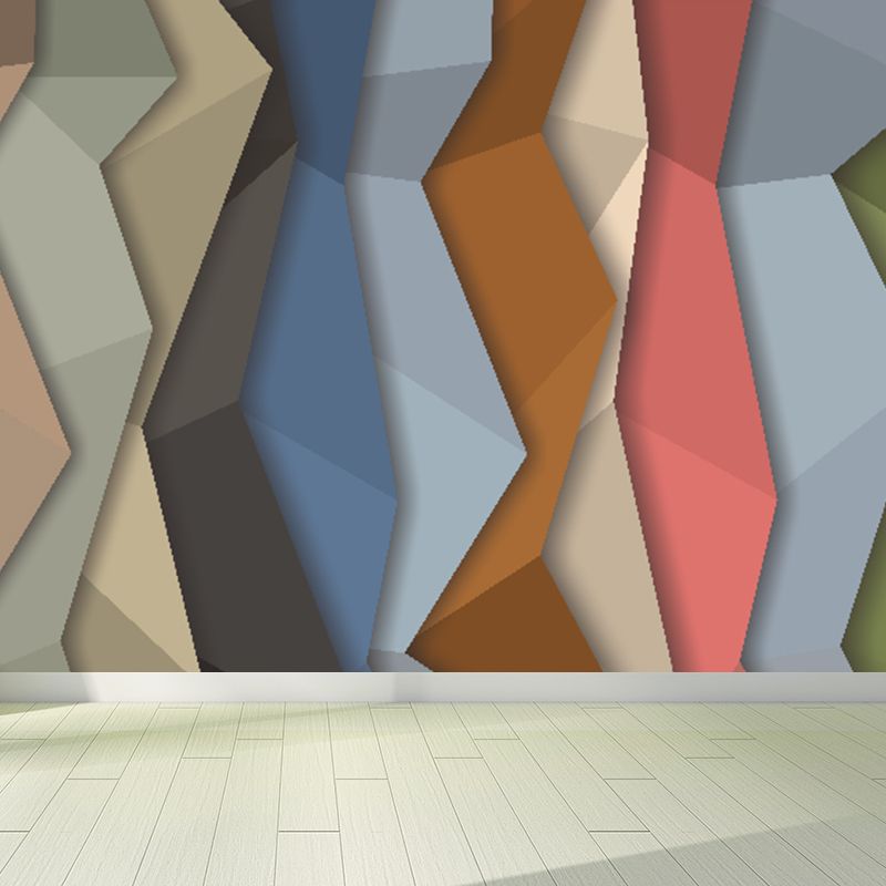 Contemporary Diamond Pattern Mural Decal Light Color Dining Room Wall Art, Personalized