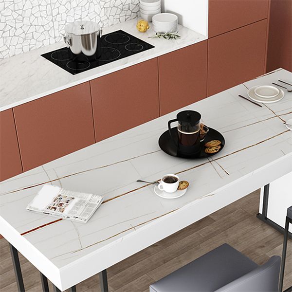 Glam Sintered Stone 1/2/3 Pieces Bar Table Set Rectangle Bar Table with Metal Legs