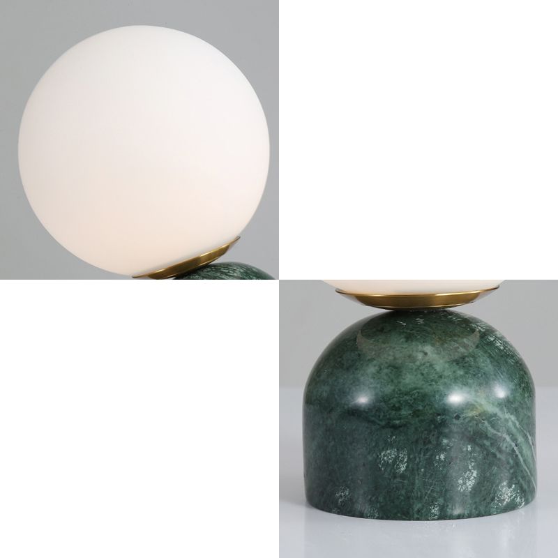 Globe Elfenbeinglas Nachttisch leichtes Nordic 1 Lamptischleuchte mit Marmorpodest