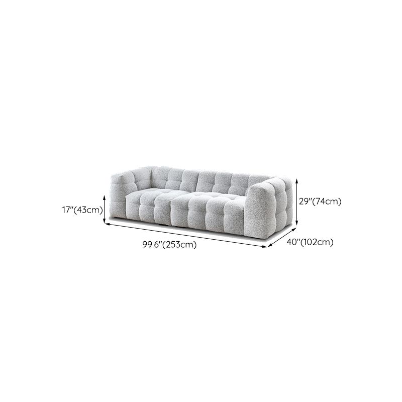 Beige and Gray Standard Seating Tuxedo Arm Sofa Biscuit Back for Apartment