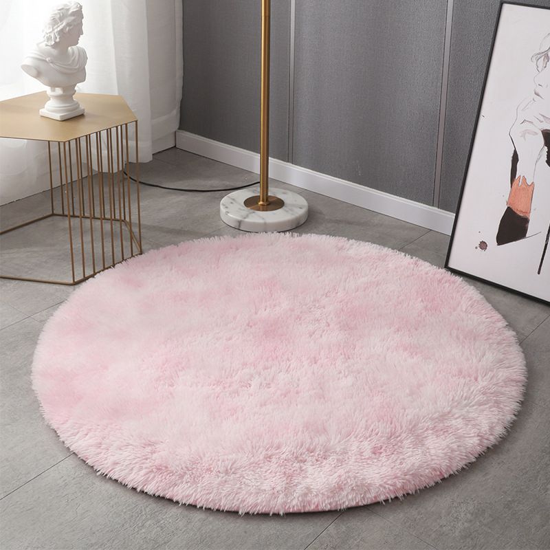 Modern Round Plush Rug Polyester Indoor Rug Stain Resistant Area Carpet for Living Room