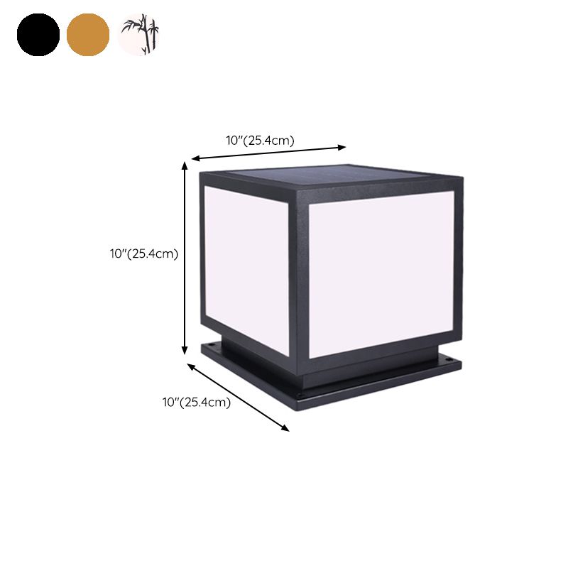Modern Pillar Lamp Geometric LED Solar Lighting Fixture for Garden