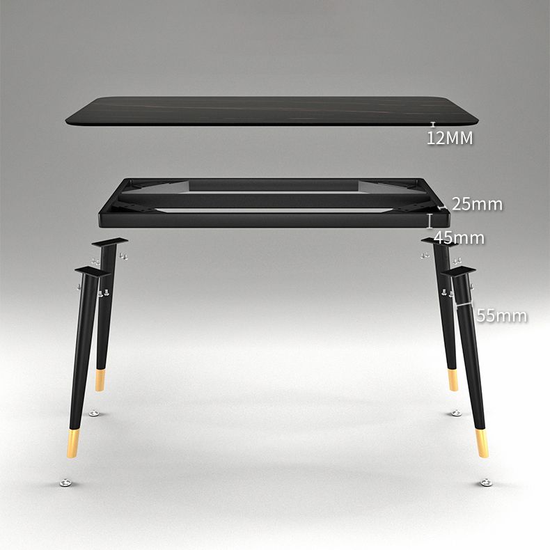 Rectangle Contemporary Sintered Stone Dining Room Set with 4 Legs Table Dining Table Sets