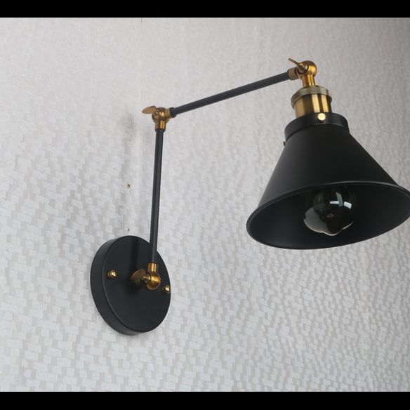 1-Light Cone Gnonce Lightture American Industrial Style Pichées en fer