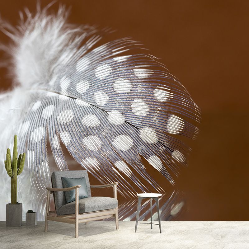 Bird Feathers Wall Paper Murals Stain Resistant Wall Decor for Sleeping Room