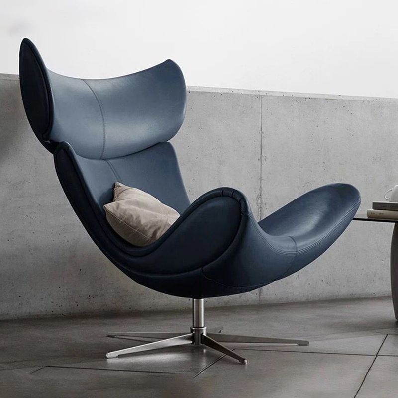Swivel Armless Chair Faux Leather Chair with 4-Star Leg, 30.70" Wide