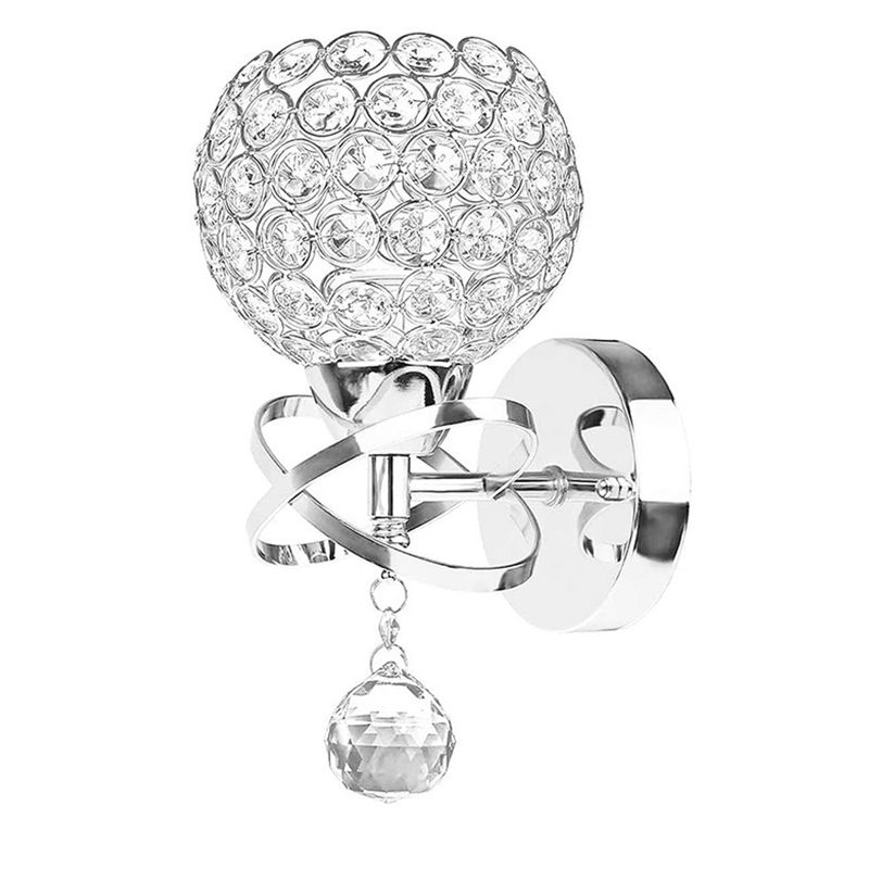 Globe Wall Light Modern Crystal 1 Light Wall Mount Lighting for Bedroom