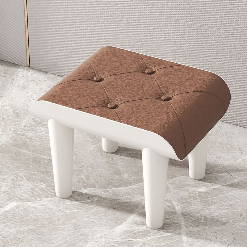 Faux Leather Pouf Whole Colored Modern Tufted Rectangle Stain Resistant Ottoman