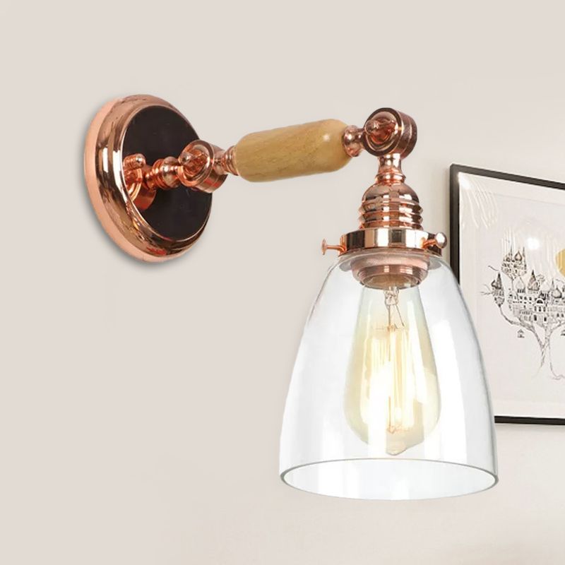 Eine Lampenwandlicht mit verjüngter Schatten klares Glas Industrial Wohnzimmer Leuchtenbeleuchtung