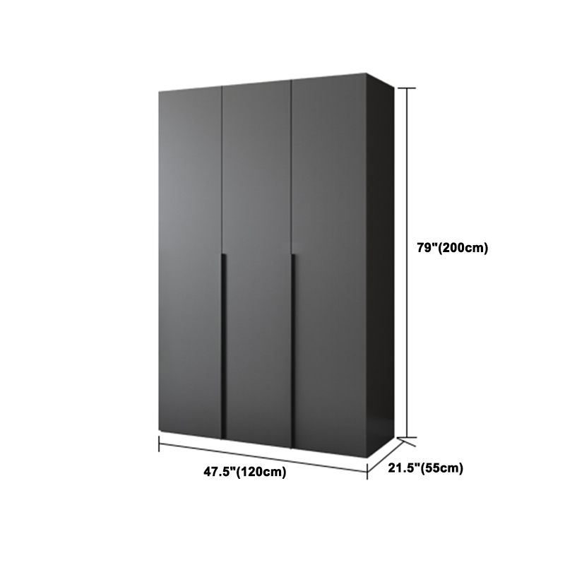 Grey Contemporary Style Wardrobe Armoire Engineered Wood Wardrobe