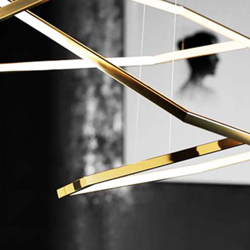 Luci a soffitto a led a livello contemporaneo a ledumi a sospensione in metallo oro lampadario per soggiorno