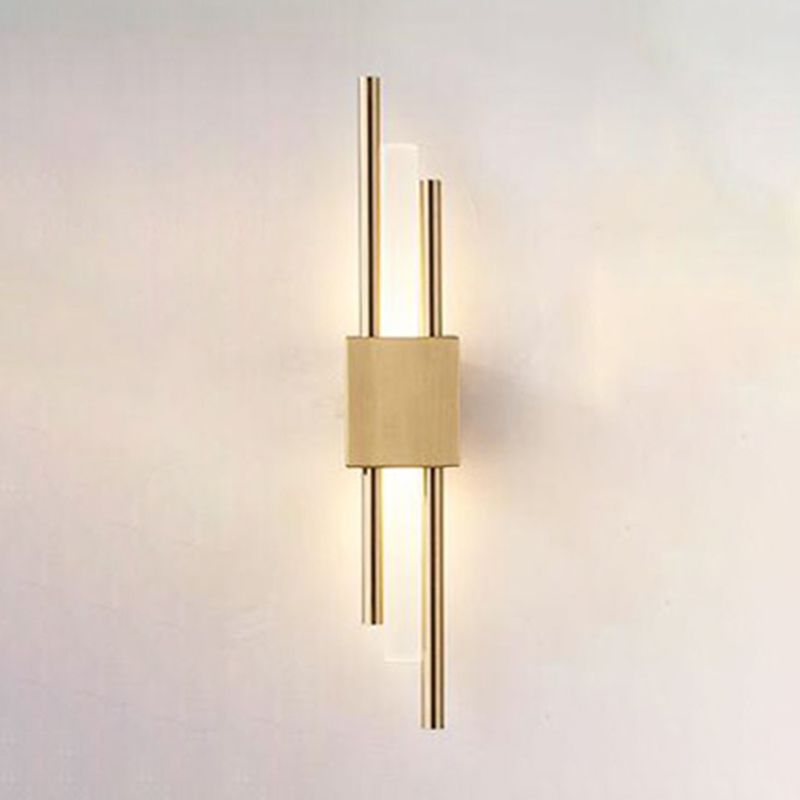 Modern Gold Metal Wall Lighting Fixtures Acrylic Shade Wall Lamp for Bedroom