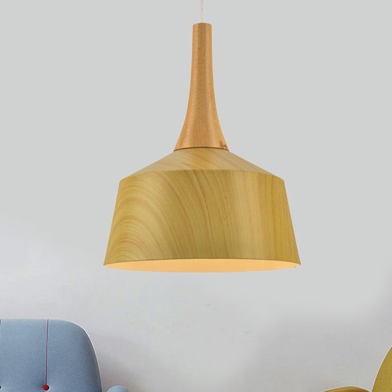 1 Glühbirne Scheune Suspension Leichter Farmstil Weiß/Rotbraun/Kaffee Aluminium Hanging Lamp Kit mit Holzkappe