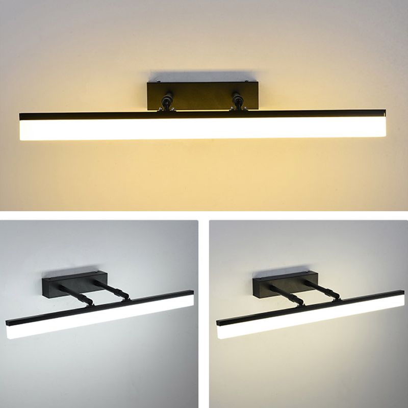 Modern Minimalist Style Rectangular Wall Mounted Mirror Front Acrylic Vanity Lighting Fixtures for Bathroom