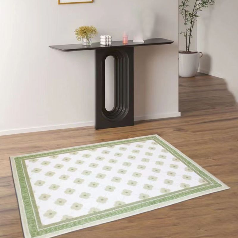 Green Modern Rug Graphic Polyester Tear Resistant Rug for Drawing Room