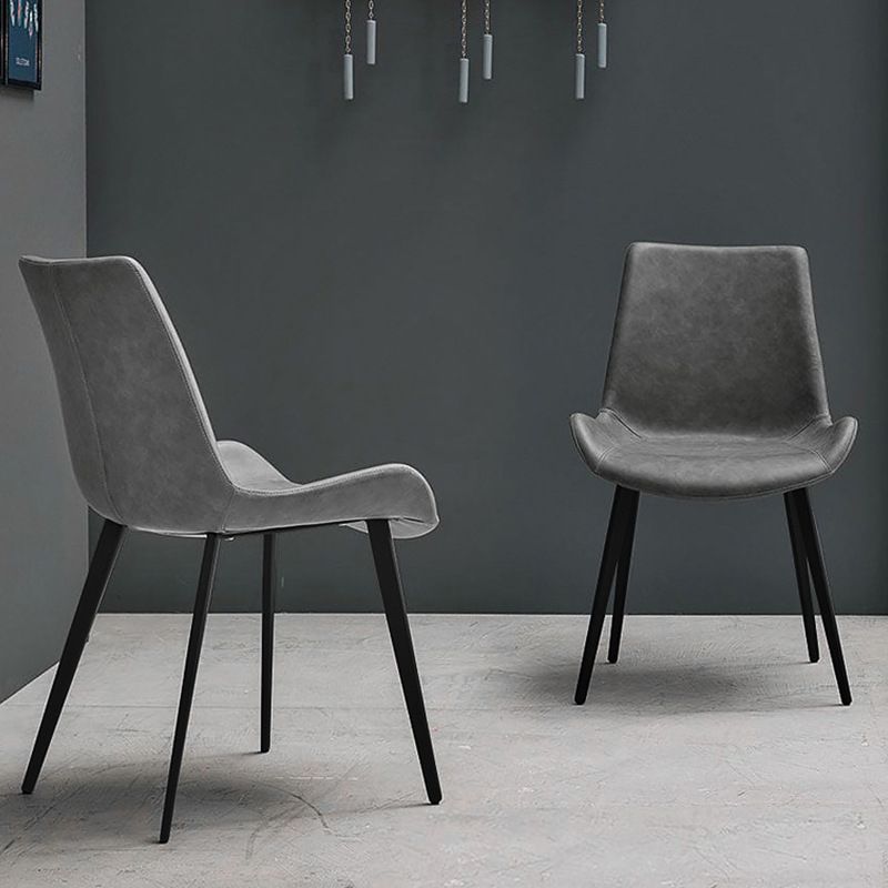 Minimalistische stijl lederen eetkamerstoelen stevige achterstoel stoel voor thuisgebruik
