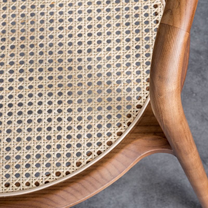 Contemporary Home Arm Chair Open Back Solid Wood Dining Chair