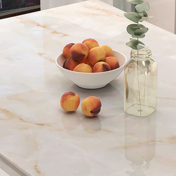 Simplicity Rectangle Dining Site Table Faux Marble Dining Room Collection with 4 Legs