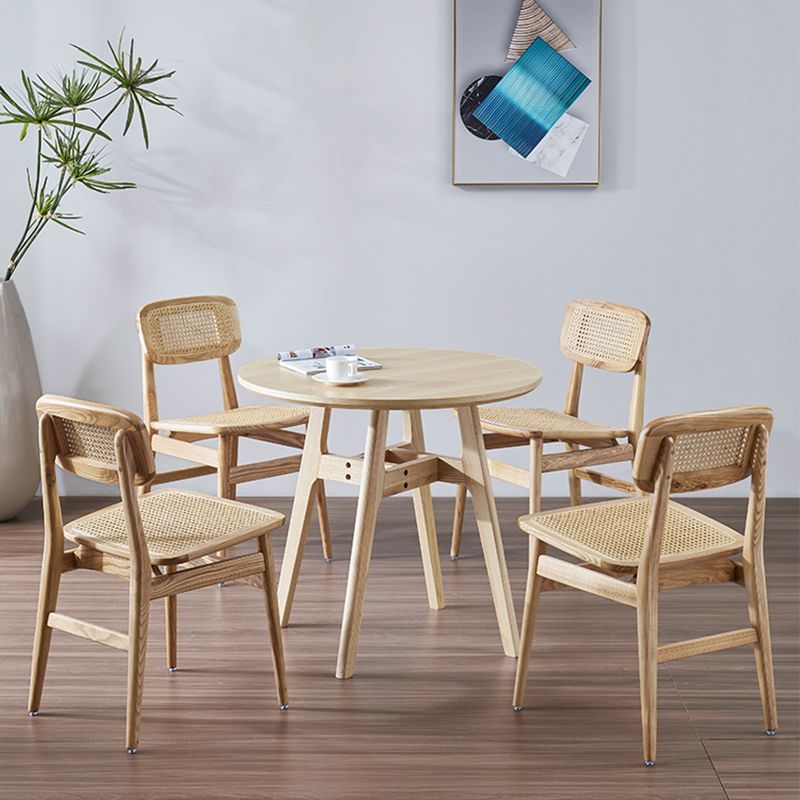 Silla de madera de fresno de estilo tradicional, juego de sillas laterales con respaldo abierto para comedor