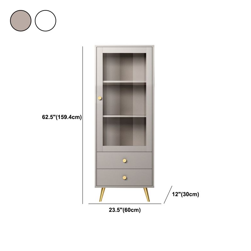 23.62" Wide Wood And Metal 1 - Door Accent Cabinet, 2 - Drawer Accent Cabinet - Wood