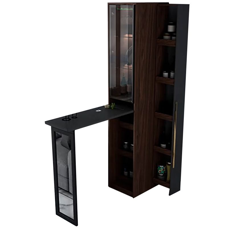 1/2/3 Pieces Counter Height Pub Set in Brown and Black, Modern