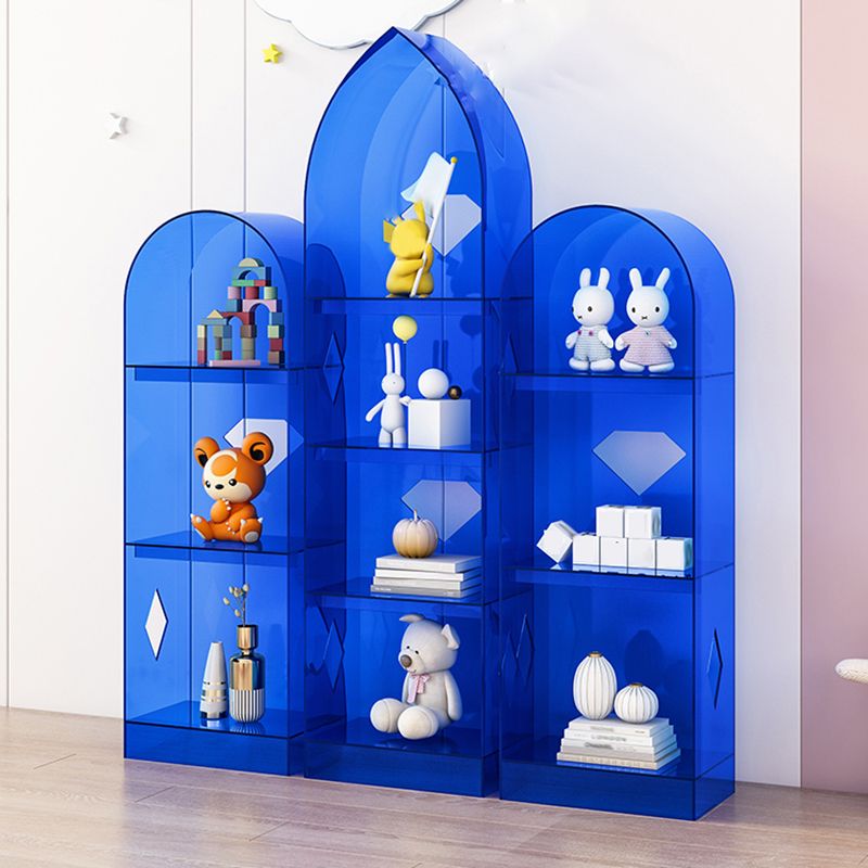 Acrylic Closed Back Bookshelf Standard Glam Bookcase with Shelves
