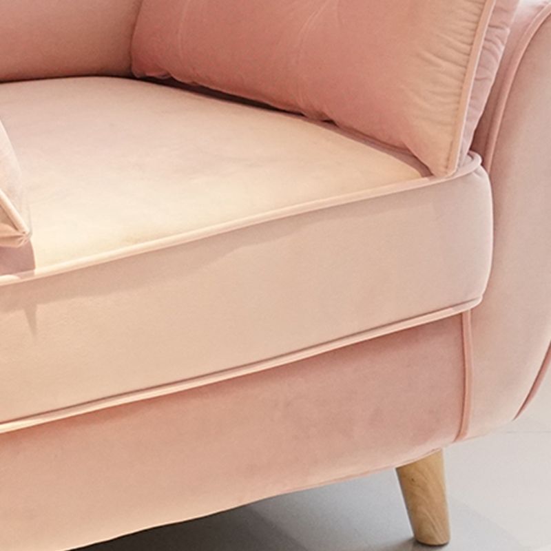 Contemporary Standard Sofa Set Flared Arm Settee Bench with Pillows