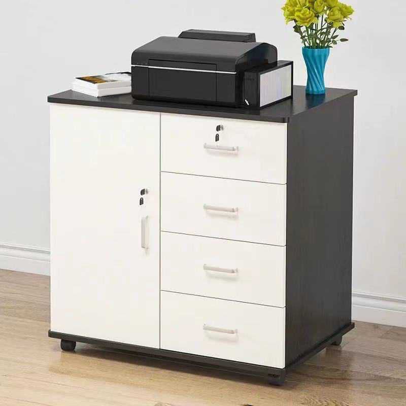 Modern Wooden Accent Cabinet with 1 Door Side Cabinet with Drawers