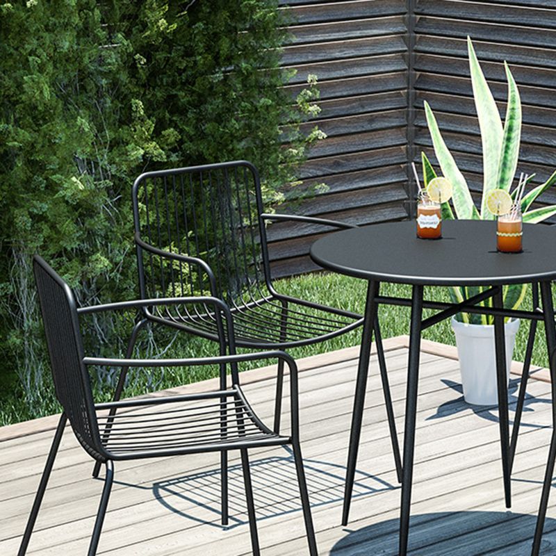 Modern Bistro Dining Table Set 1/3 Pcs Outdoor Round Metal Dining Table and Chairs