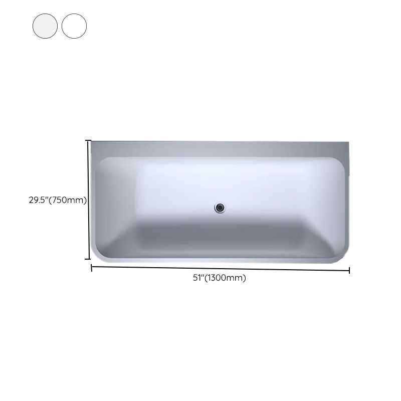 Stone Soaking Tub Antique Finish Rectangular Back to Wall Bath
