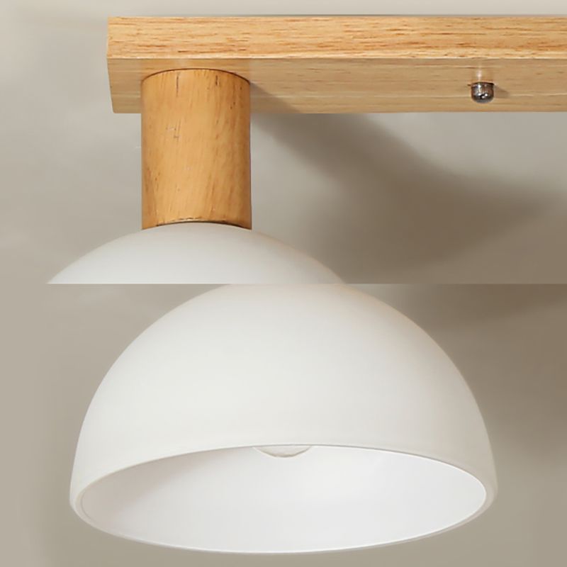 Hemisphere Shade LED Semi Ceiling Mount Light Simple Frosted Glass Ceiling Lamp for Stair Kitchen