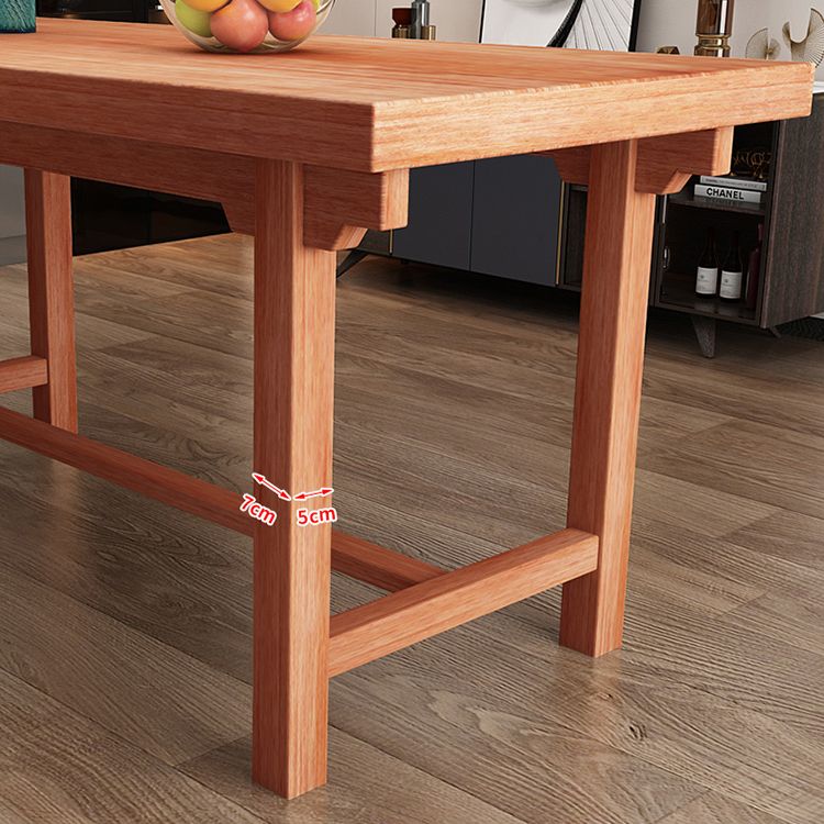 Moderner Massivholz Standard Esstisch Küche Rechteck Esstisch mit Trestle Basis