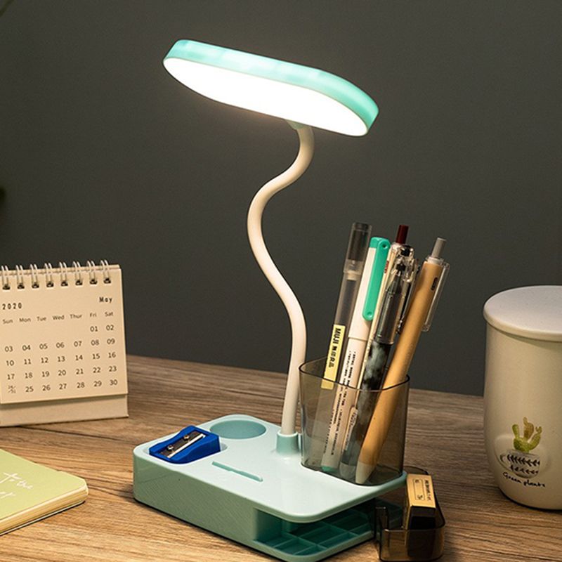 Macaron Rettangolare Reading Lamp Plasticy 1 Head Kids Room Table Light with Port