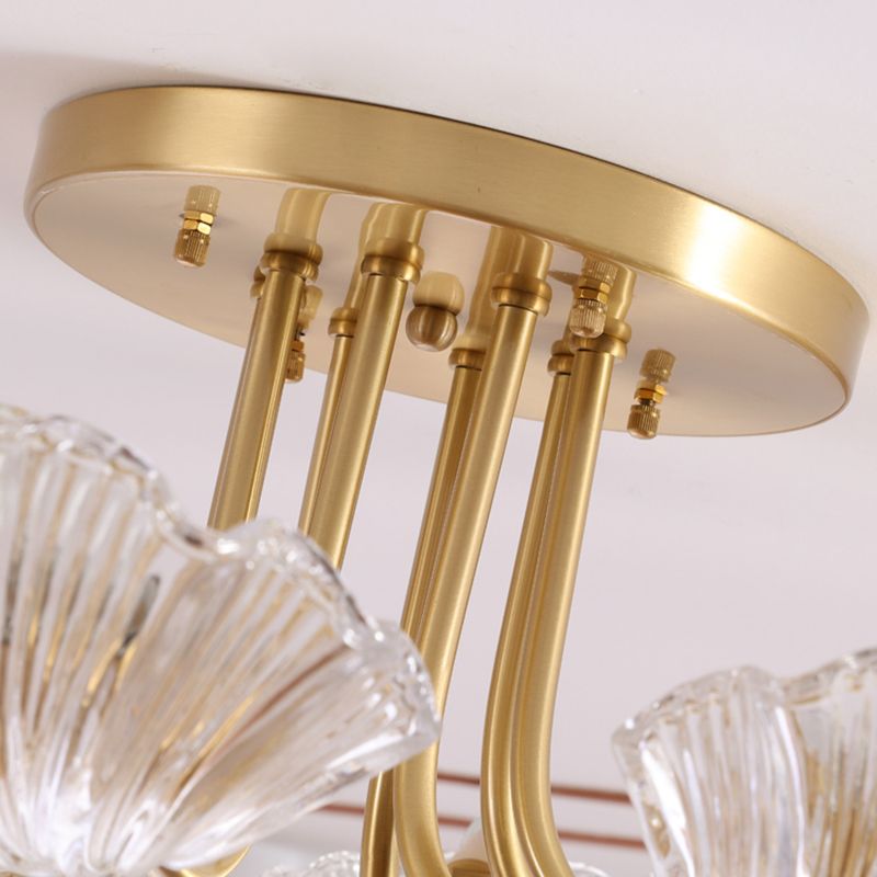Nordic Style Ceiling Light Shell Shape Ceiling Lamp with Glass Shade for Bedroom